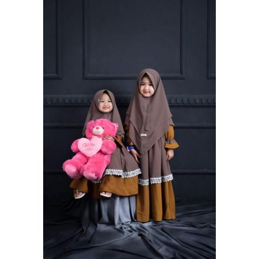 Zulaikha gamis dan koko Yusuf warna Peanut butter by Aden kids teen dan dewasa