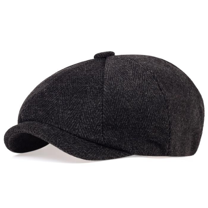 Topi Retro Octagonal Wild Hat Topi Tukang Koran Lnggris Painter Hat Avant Garde Hat Baret Biru Tua L