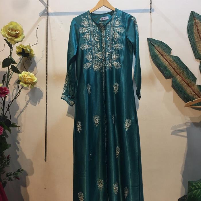 Gamis hijau tosca model india premium