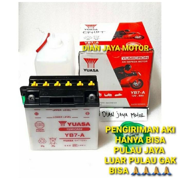 AKI MOTOR BASAH YB7A ORIGINAL YUASA SUZUKI THUNDER TANDER 125 ASLI 100 YB7A