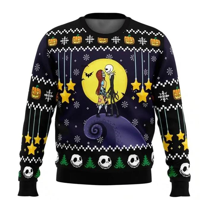 2026 New Puppet Bride's Nightmare Before Christmas Jack Ugly Christmas Sweater Women's Men's Pullove