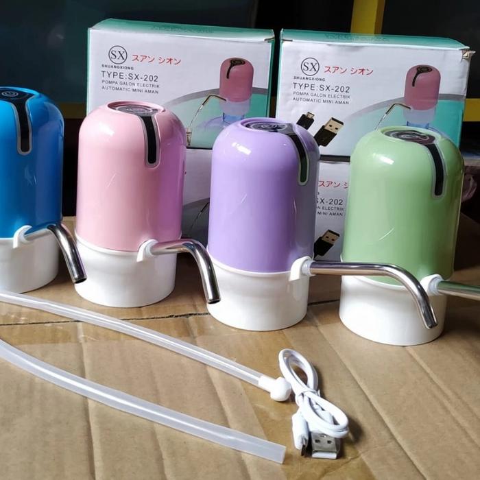 Pompa Galon Warna Elektrik Electric Otomatis Rechargeable LED SX202 SX 202 SX-202 Bisa Di CAS Pompa 