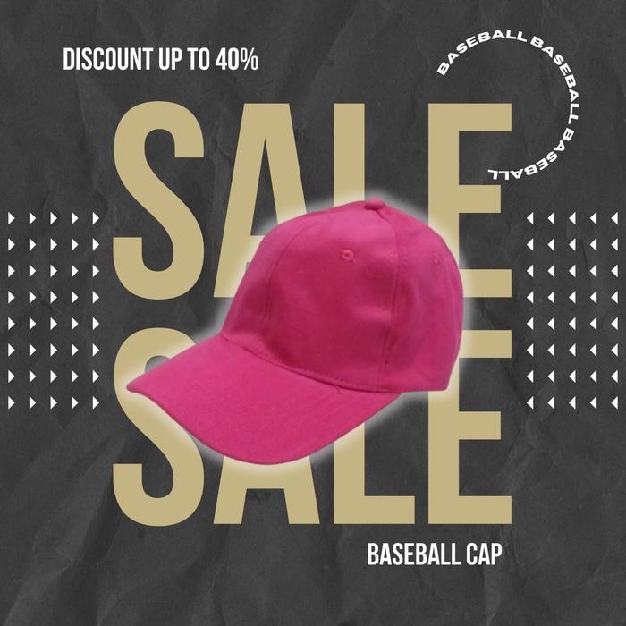 Genos Topi Baseball CAP Polos belakang ring besi  - Model Terbaru warna Pink Fanta fushia