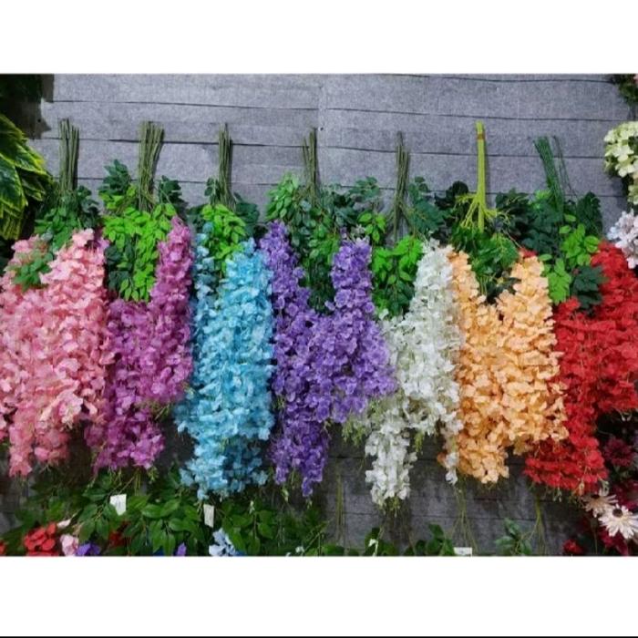 Bunga  Wisteria  Jumbo  12  pcs 1 Lusin Harga Grosir Tanaman Bunga Plastik Buatan Hiasan  Dekorasi