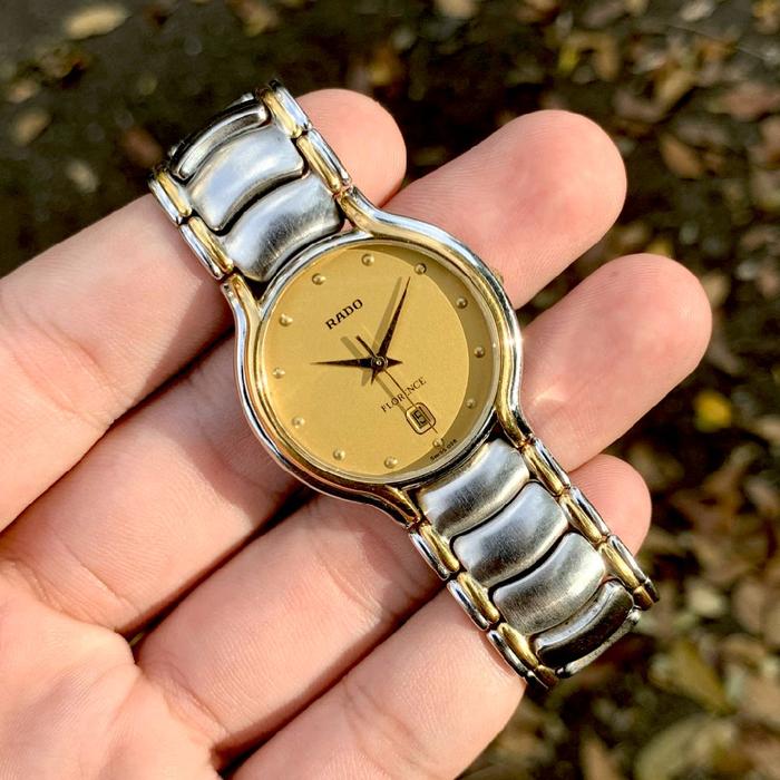 jam tangan rado florence quartz 129.3644.4 vintage jadul antik retro mint mulus dual tone gold emas 