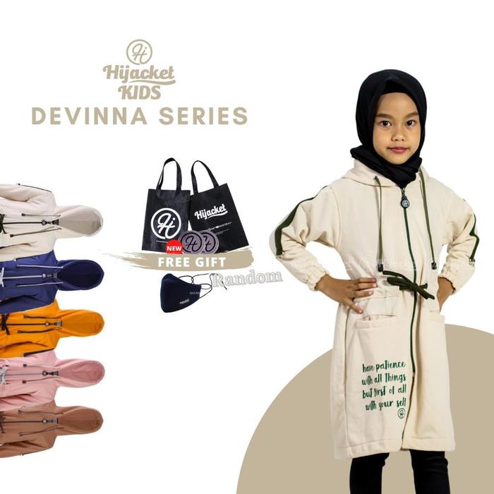 Jaket anak perempuan Hijacket Kids Devinna Jaket Hijaber Anak Muslimah bahan 100% babyterry asli Pan
