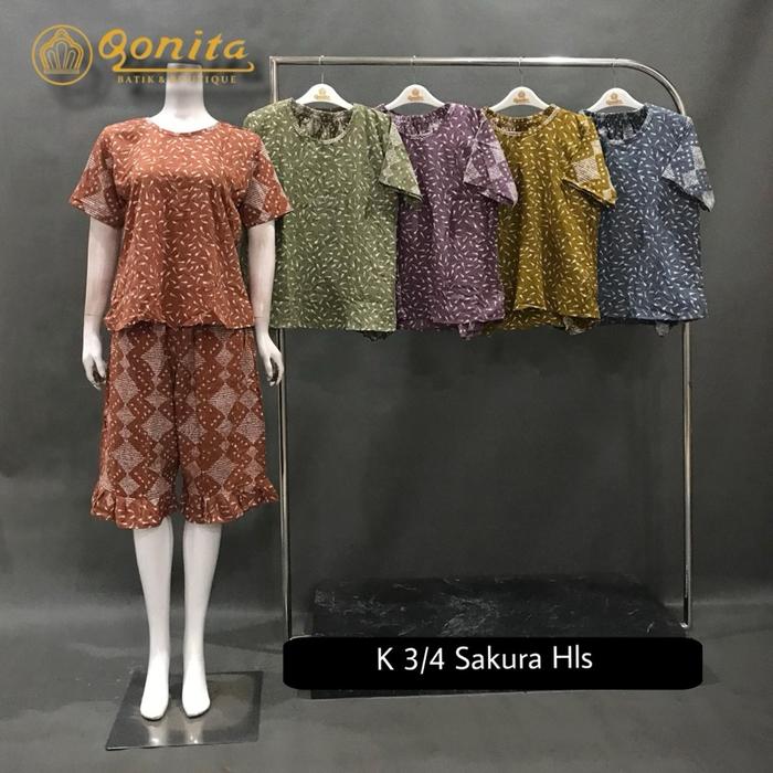[LD 106] DASTER QONITA SETELAN K 3/4 SAKURA HLS | DASTER CAP PREMIUM PEKALONGAN