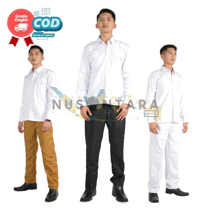 Seragam Pdh Pns Lengan panjang Hitam Putih Keki