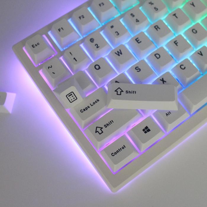 125 Keys Minimalist White Japanese Keycaps For Mechanical Keyboard