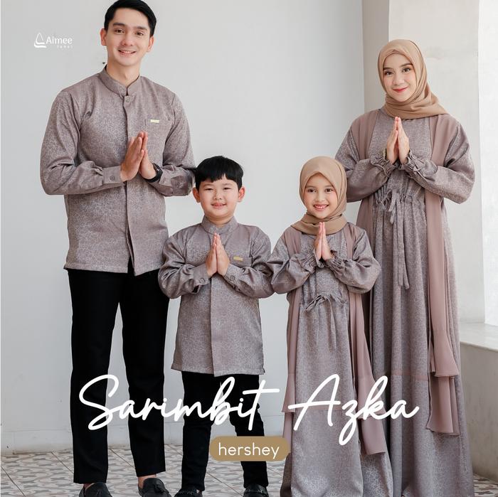 Aimee Label - Sarimbit Keluarga AZKA Set Family (Hershey) Baju Muslim Couple 2026