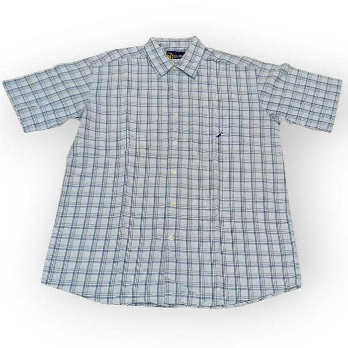 Kemeja Pria Kotak-Kotak Biru Nautica Original