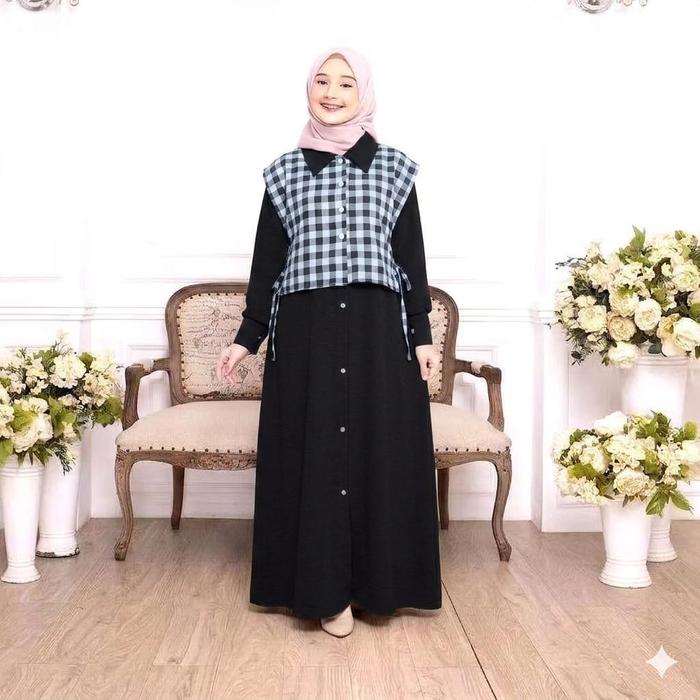 Gamis anak remaja tanggung perempuan muslim plisket Fashion Kids Dress Cantik Baju
