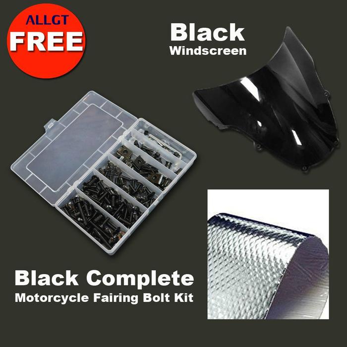 Kit Kerangka Bodi Cetak Hitam Mengkilap untuk Suzuki GSX-R 600 2001