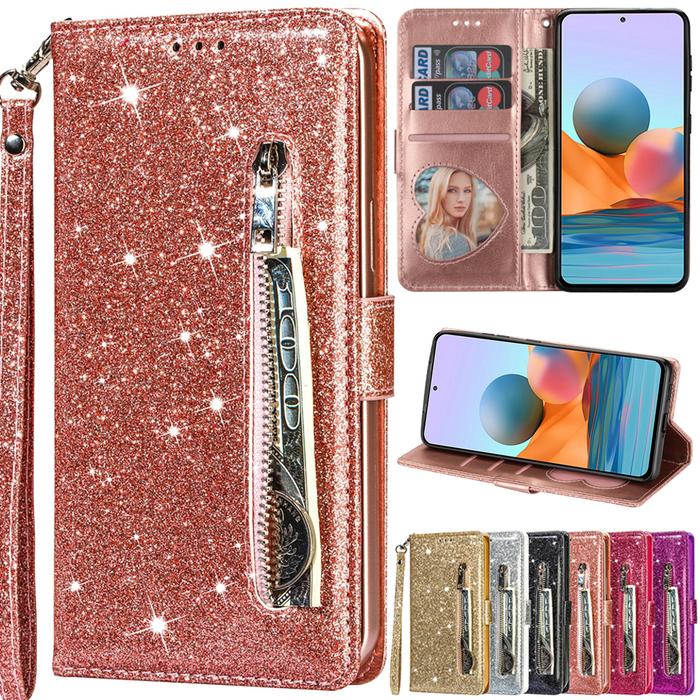 Wallet Glitter Leather Case For Xiaomi Redmi Note 11 Pro 10 Pro 9 Pro