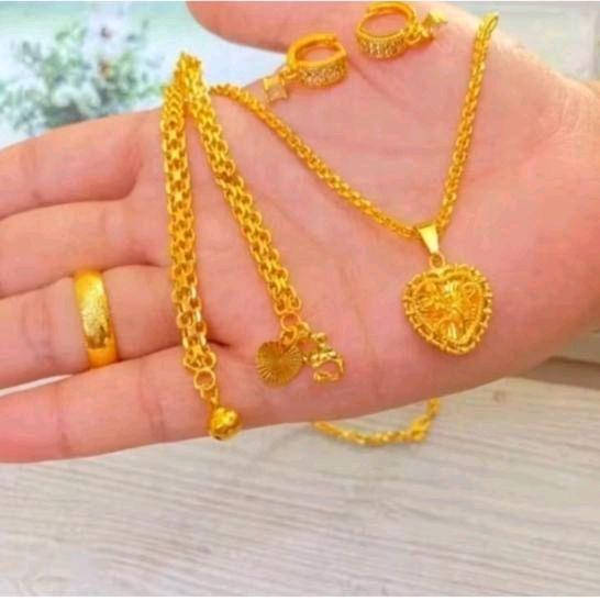 SET PREMIUM PEREMPUAN RANTE MEDAN PERMATA ANTING LAPIS EMAS24K