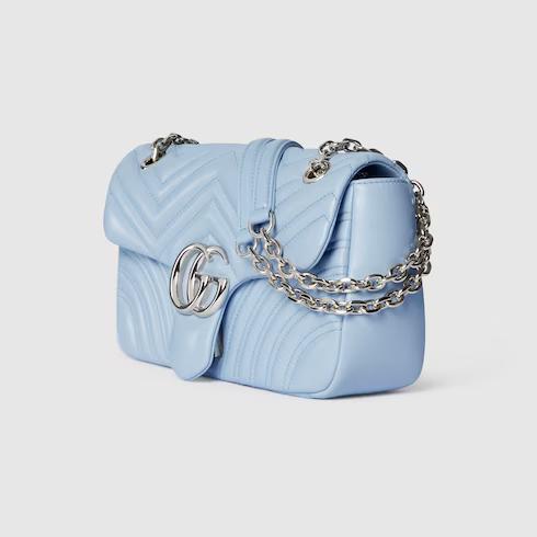 Tas messenger,Tas Premium Wanita,GG Marmont medium shoulder bag,blue