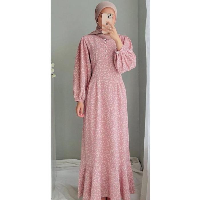 [ 𝙁𝙍𝙀𝙀 𝙊𝙉𝙂𝙆𝙄𝙍 ] ZALICA FLORAL DRESS FISHTAIL MAXI KOREAN DRESS - ZALICA SHAKILA PREMIUM FLORAL DRESS