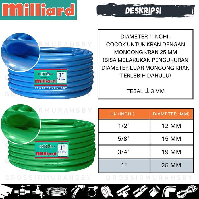 Selang Air Milliard Superflex uk 1 Inch ( Harga Untuk Permeter)