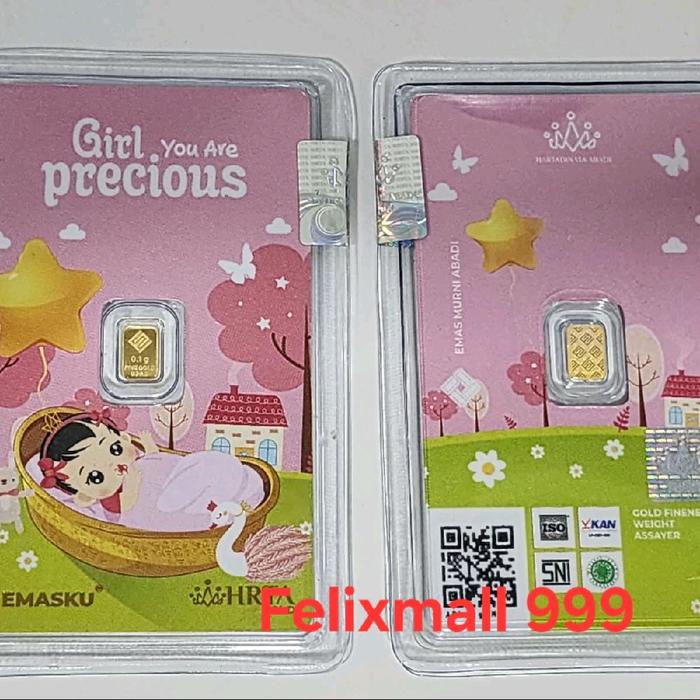 LOGAM MULIA HRTA EMASKU HARTADINATA EMASKU 0.1 GRAM GR GIRL YOU ARE PRECIOUS HARTADINATA LOGAM MULIA