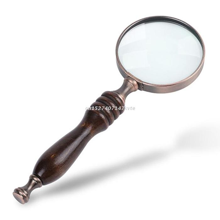Portable Magnifier with Wooden Handle High Magnification Magnifier