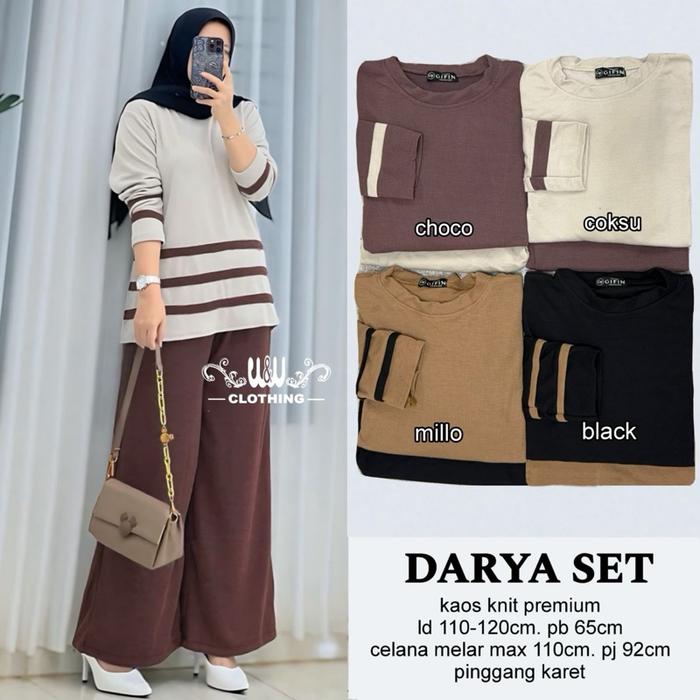 One set terbaru knit adem dharya setelan wanita daily