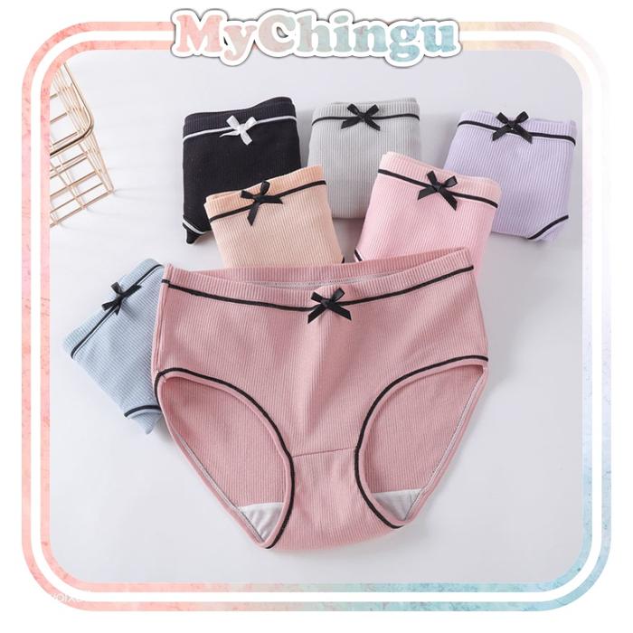BEST PRODUK ! ❀ CHINGU ❀ PW020 CELANA DALAM WANITA MOTIF PITA BAHAN POLYESTER NILON SIZE JUMBO SEAM