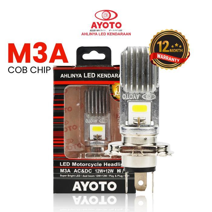 Lampu LED Utama Motor Vixion AYOTO M3A H4 AC DC PNP 12 Watt