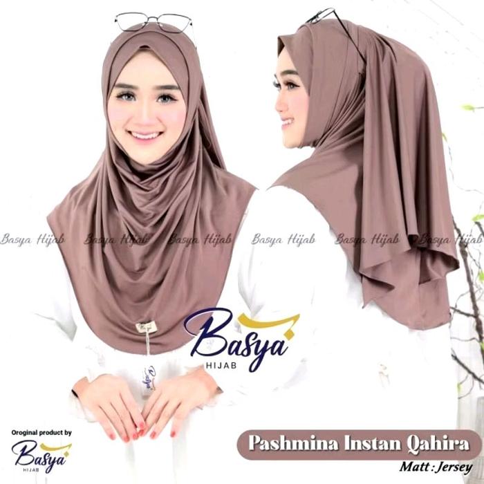 (BASYA) PASHMINA INSTAN QOHIRA•jilbab pashmina instan soft pad•kerudung instan non pet hijab jersey 