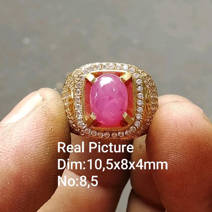 Batu Permata Merah Rubby star Natural Afrika MozambikTop Real Quality (Real picture) stok 1
