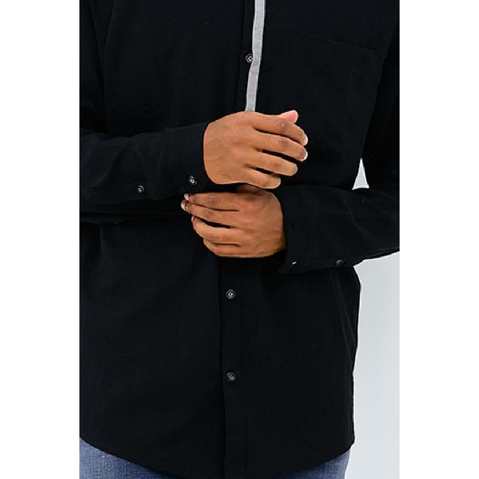Emba Denim - Naraya One Kemeja Koko Pria Lengan Panjang Polos Regular Baju Fit  Kancing Putih Muslim