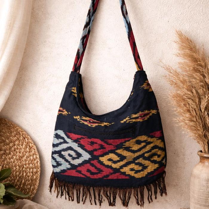 Tas Selempang Tenun Asli Pria Wanita Ukuran 35x27 Etnik Toraja NTT Kalimantan Papua TERMURAH