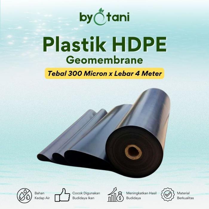 Plastik HDPE Geomembrane Tebal 300 Micron Lebar 4 Meter