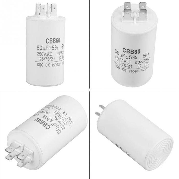 AC 250V CBB60 Cylinder Shaped Run Capacitor Motor Run Capacitor 60uF