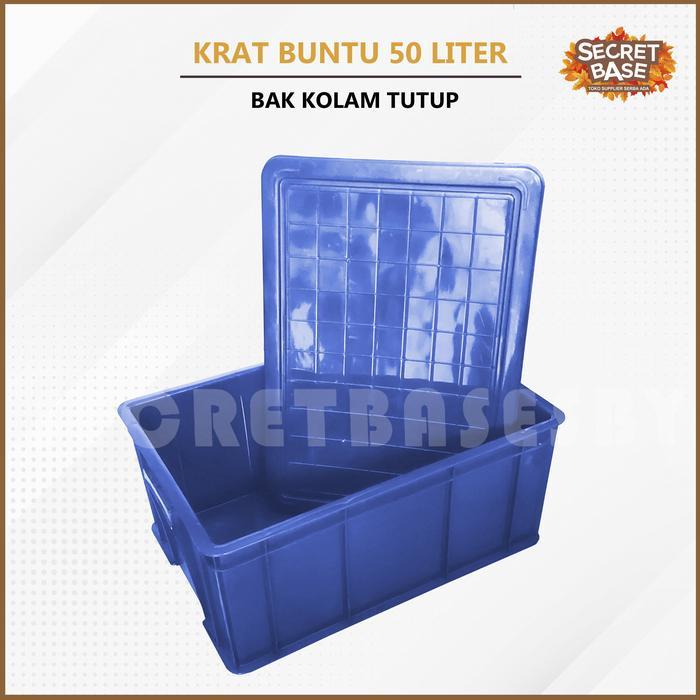 Krat Buntu 50 Liter + Tutup - Bak Kolam / Box Keranjang Buntu Serbagun Terlaris