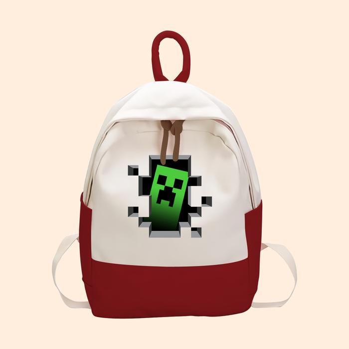 PROMO Tas Anak Game Minecraft Minicraft Creeper Ransel Anak SD TK Kantong Backpack Karakter Anak MCF