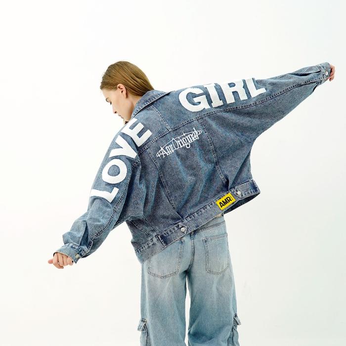 Ready- AMR Original - Love Girl Puffy 1857-5 - Jaket Jeans Denim Jacket