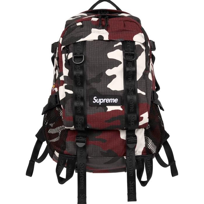 SUPREME BACKPACK SS26 RED CAMO TAS RANSEL LORENG MERAH ASLI ORIGINAL AUTHENTIC