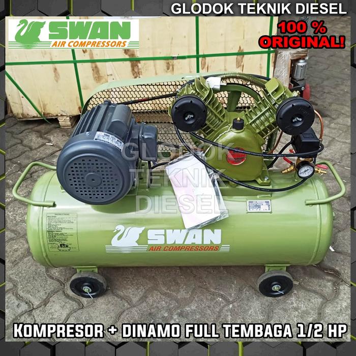 SWAN Air Compressor 1/2 HP + Dinamo Full Tembaga KOMPRESOR ANGIN 0.5 PK ORIGINAL S SERIES