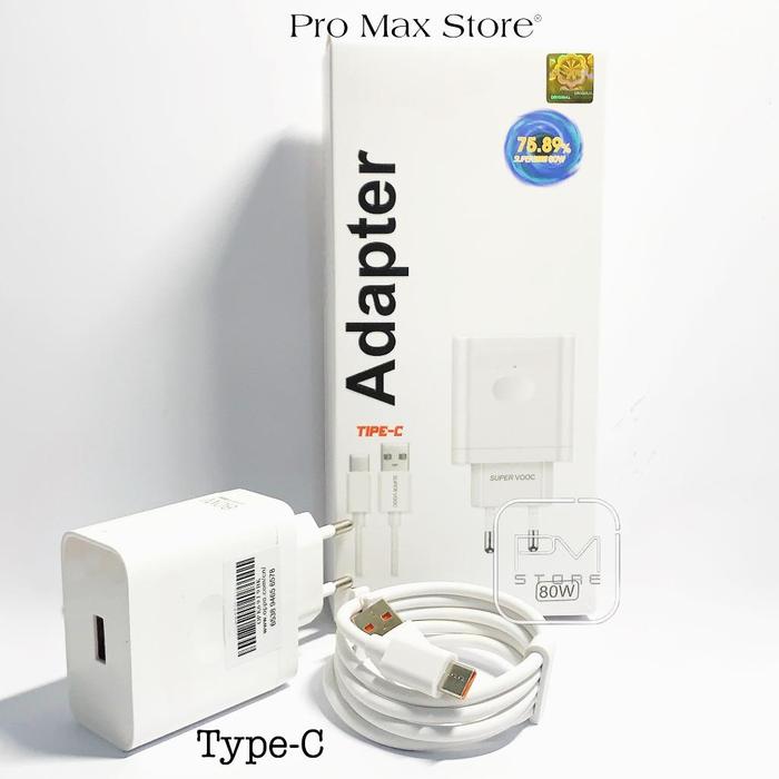 PM - Charger Oppo 80w Reno 8z Super Fast | Casan 80watt Micro Dan Type C Super Vooc | Charger Oppo
