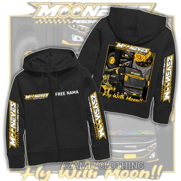 BISA COD HOODIE ZIPPER ANAK BIS MOONEYES TUNGGAL JAYA MOON EYES FREE NAMA JAKET RESLETING ANAK BISMA
