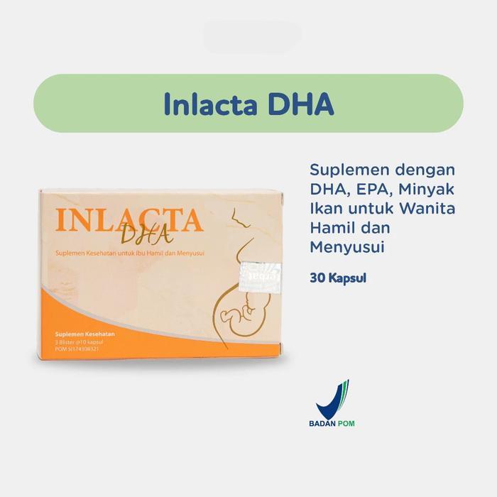 PROMO GUYS Inlacta DHA Box 30 Kapsul - Suplemen DHA, EPA, Minyak Ikan, untuk Wanita Hamil dan Menyus