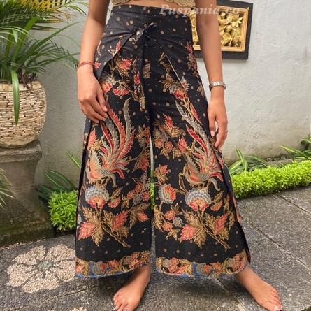 Wrap pants motif Batik | kulot Batik Wrap | celana kapler lilit