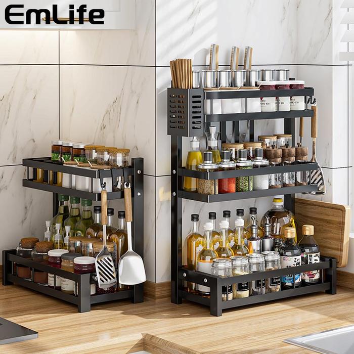 DISKON Rak Bumbu Dapur Stainless Steel Rak Bumbu Rak Dapur Serbaguna Rak Botol Bumbu READY STOCK