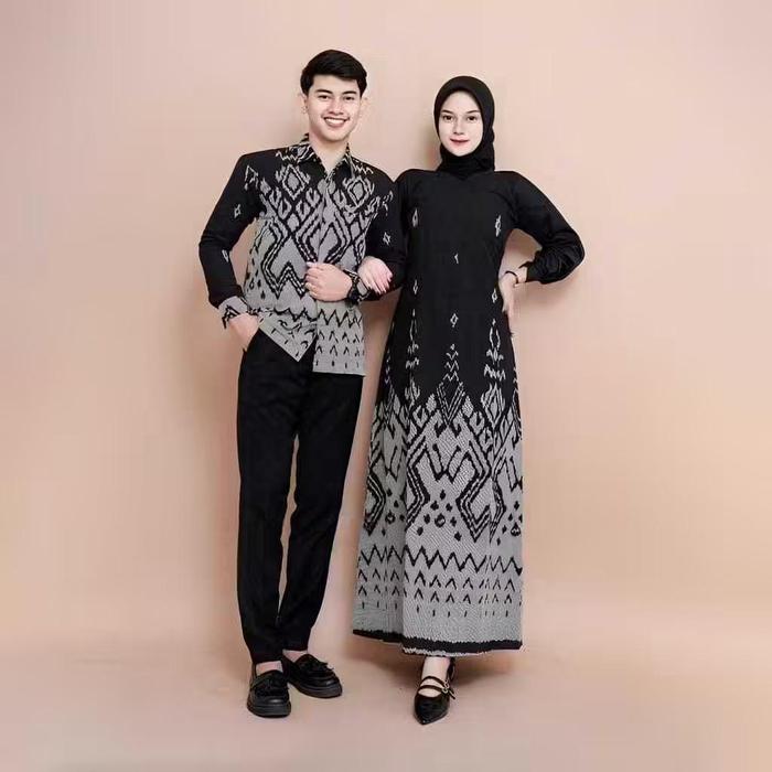 Rahayu black series couple tenun kondangan outfit pasangan dress rahayu tulle black kemeja dewasa ba