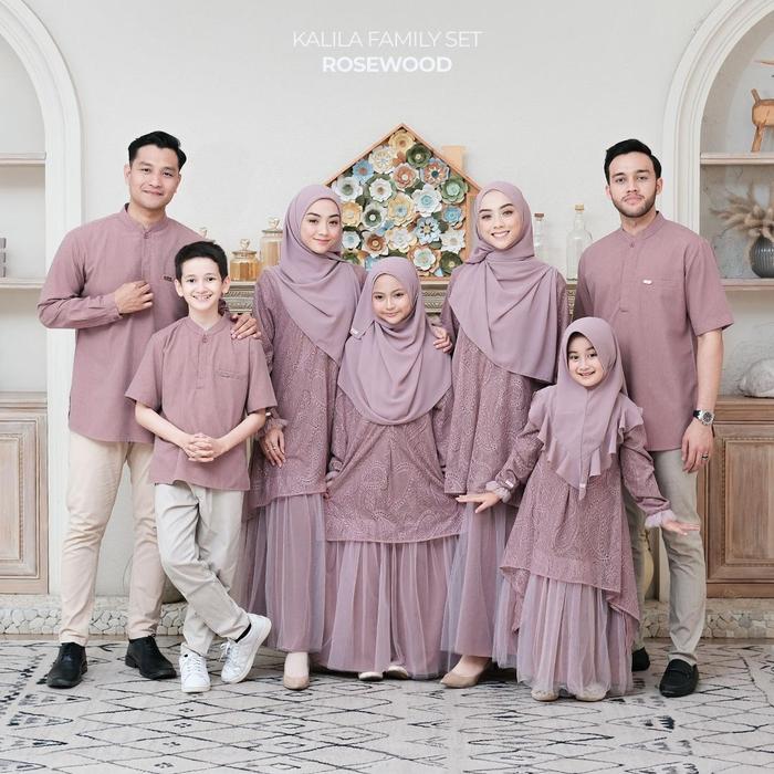 Zayra Hijab | Kalila Rosewood - Dress Gamis Wanita Brokat Kondangan Lebaran Jumbo Elegan Koko Anak D