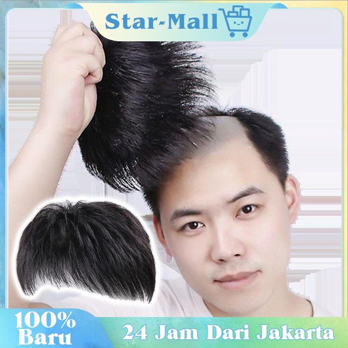 Rambut Palsu Pria untuk Botak - Bisa Dicat & Rebonding, Natural!
