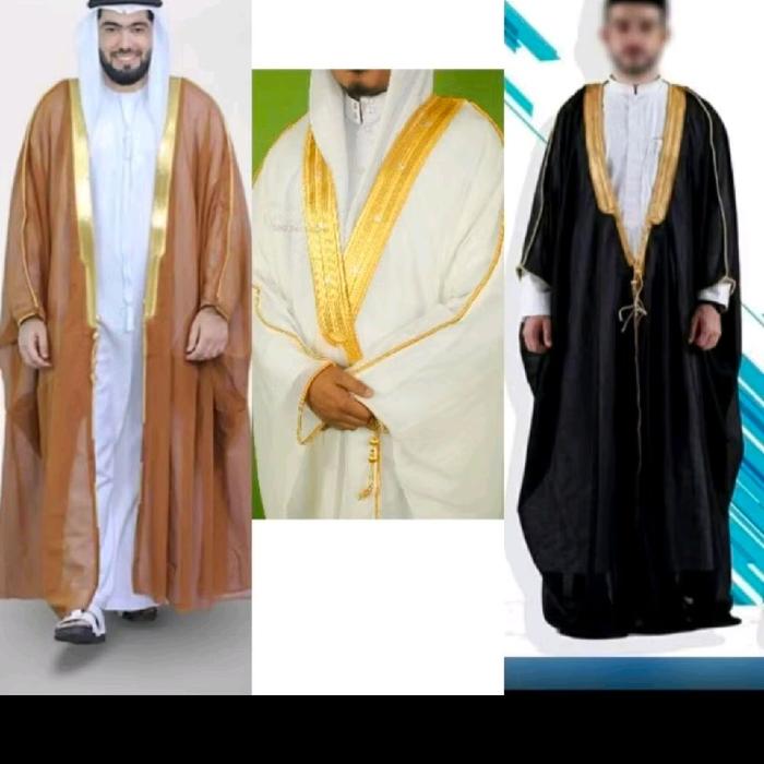 luaran jubah raja arab bisht  Pria Arab mislah jubah imam original impor saudi syar'i