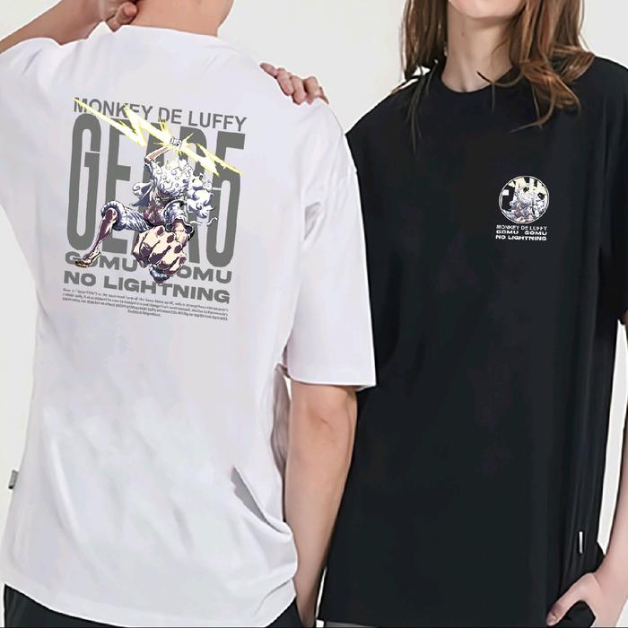 KAOS ONE PIECE GEAR 5 MARK 4 ALL VARIAN || kaos kualitas || bahan caton fleece || warna hitam putih 