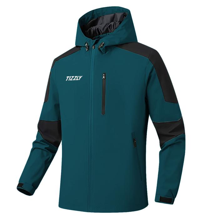 Tizzly - Kardon Outdoor Petrol-black | jaket gunung hangat lembut tahan air angin Tebal Pria Waterpr