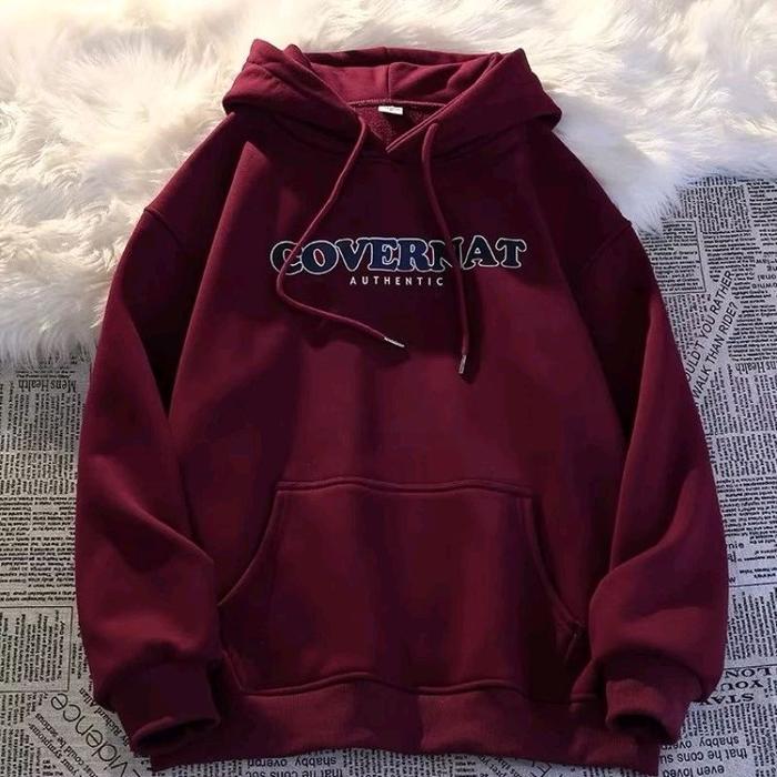 Jaket Hoodie Covernat Authentic Kupluk Jaket Hoodie kombinasi Sablon warna Polos Bahan Fleece Premiu